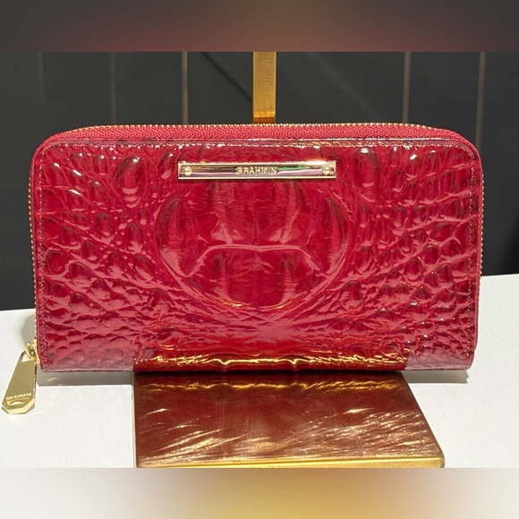 Brahmin Ady Wallet in Radiant Red Melbourne Leather - Picture 1 of 15